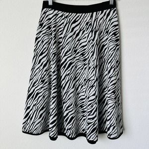 W118 By Walter Baker Zebra Print Sweater Circle Skirt Sz S